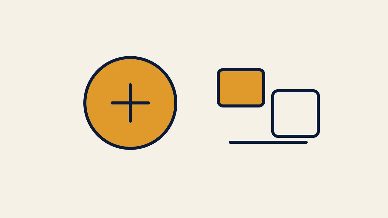 Illustration of a percent sign beside two product boxes